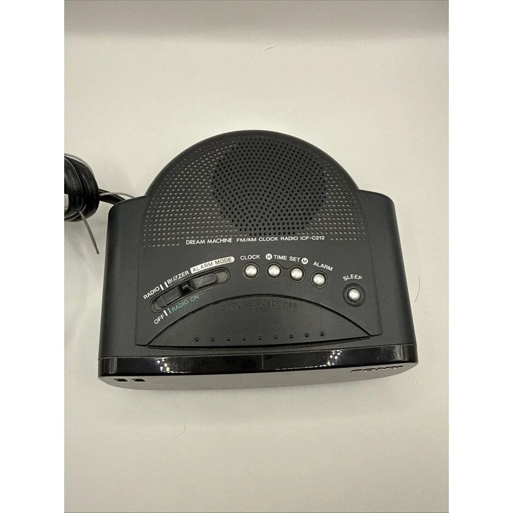 Vintage Sony ICF-C212 Dream‎ Machine FM/AM Clock Radio Green LED